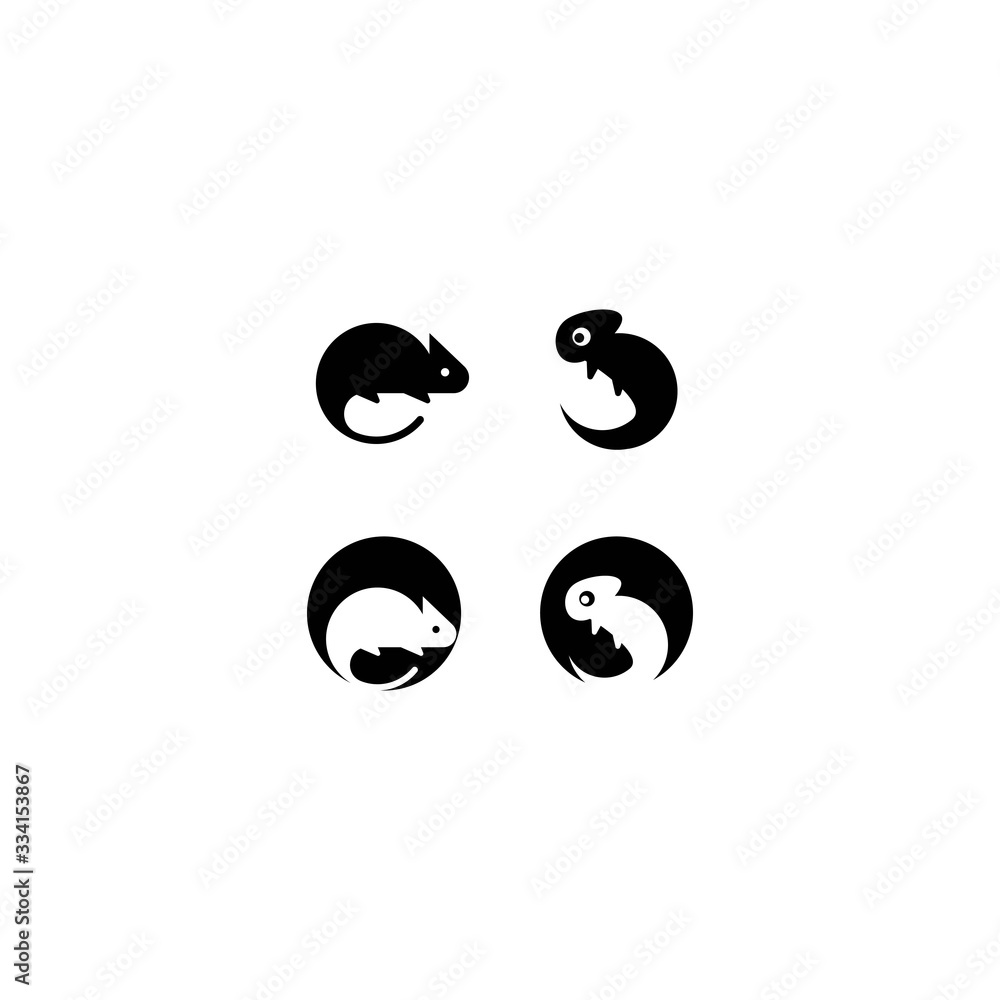 Lizard vector logo template icon Lizard vector logo template icon
