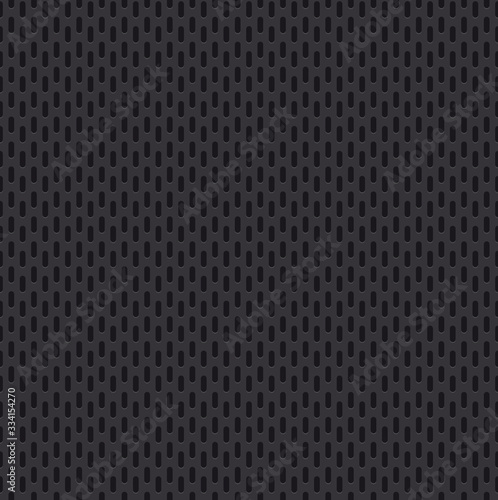 Seamless perforated grey texture. Black background