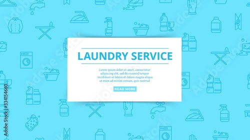 Laundry service. Household service, washing, cleaning pattern. Clean things, homework vector icons. Laundry service, household equipment and hygiene cleaning illustration