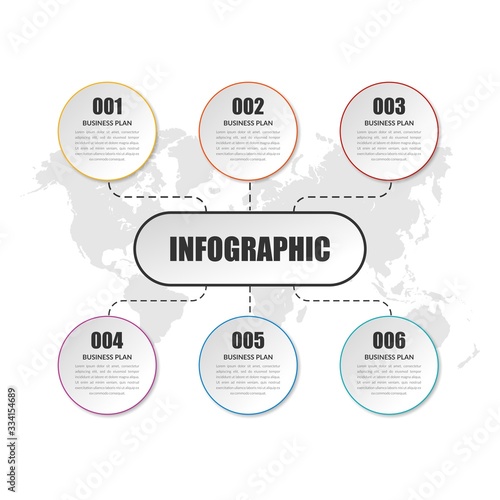 Infographic Vector Template Business Marketing with Icons  and Numbers