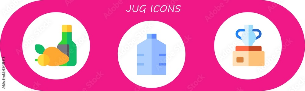Modern Simple Set of jug Vector flat Icons Modern Simple Set of jug Vector flat Icons