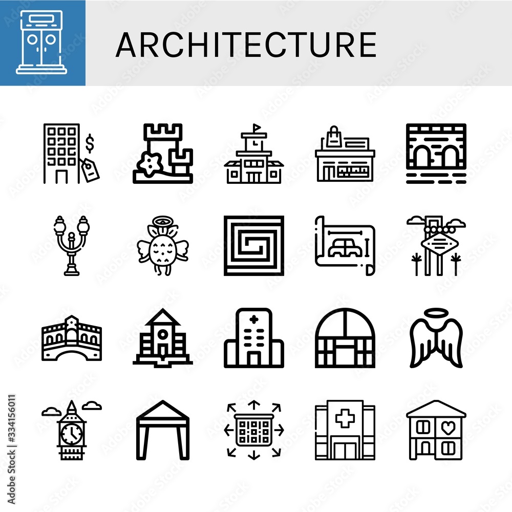 Set of architecture icons