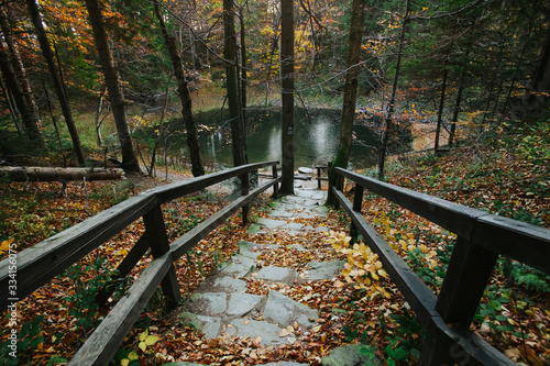 Fototapeta Naklejka Na Ścianę i Meble -  Beautiful autumn foggy Babia Gora