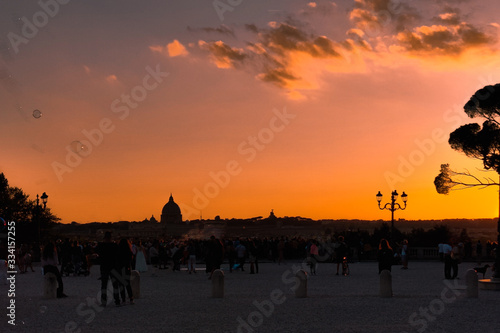 sunset in the square