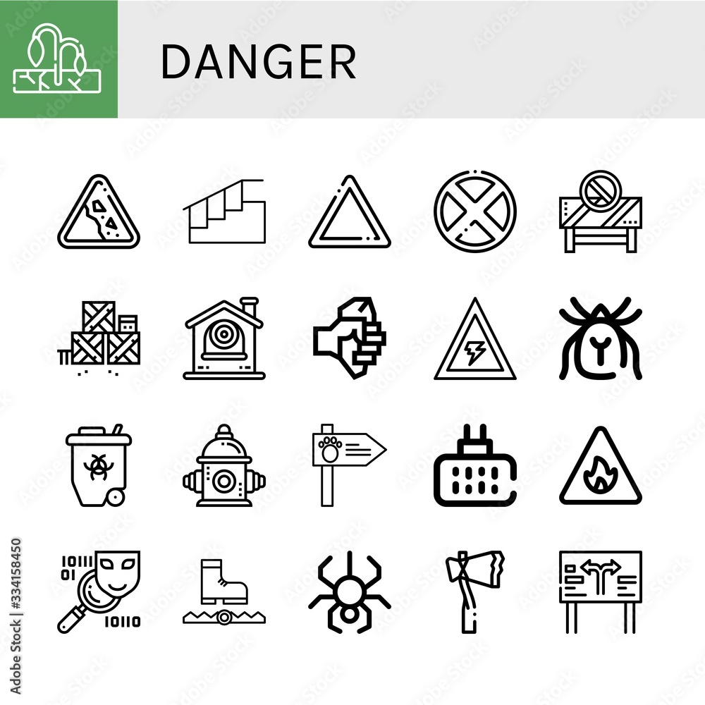 danger icon set