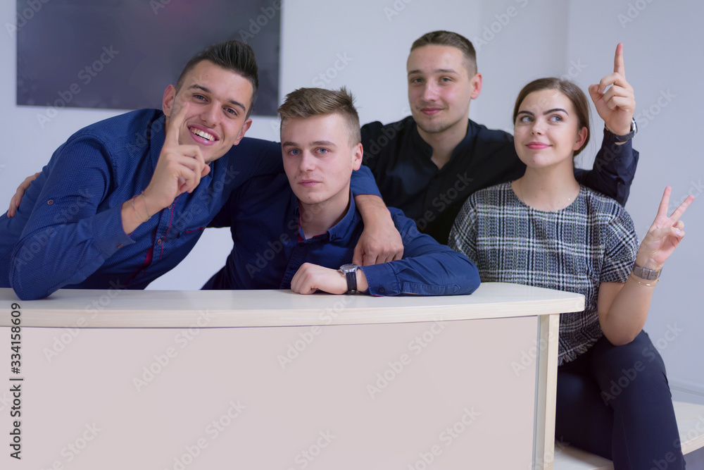 Business, education and sucess concept, Group of Young business people standing and looking at camera. Business, education and sucess concept, Group of Young business people standing and looking at camera.