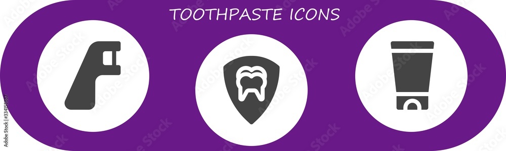 Modern Simple Set of toothpaste Vector filled Icons Modern Simple Set of toothpaste Vector filled Icons