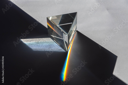 Obraz na plátně prism dispersing sunlight splitting into a spectrum on a white background
