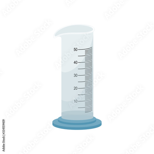 Science laboratory graduated cylinder equipment. vector illustration