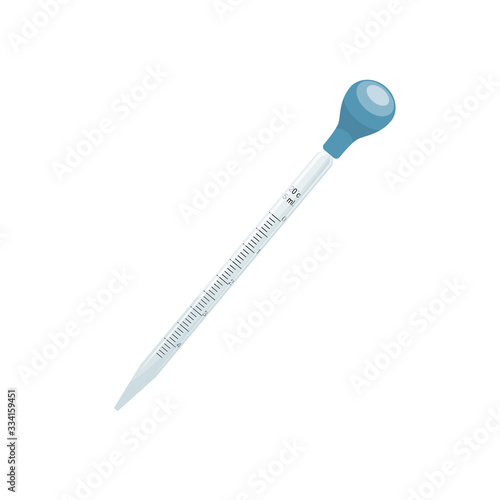 Science laboratory dropper pipette equipment. vector illustration