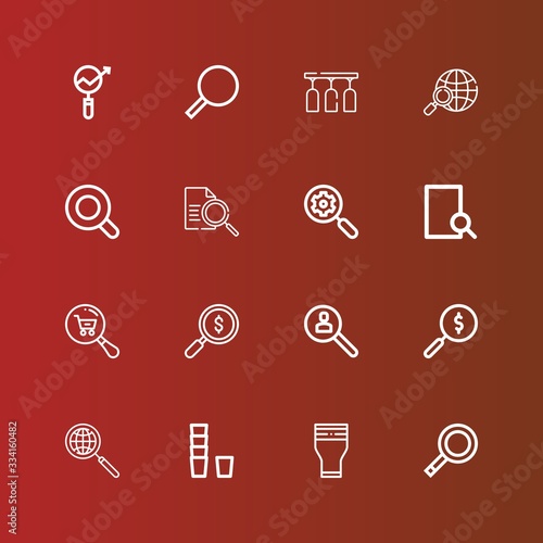 Editable 16 scrutiny icons for web and mobile