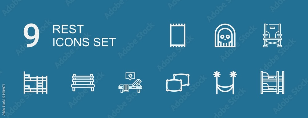Editable 9 rest icons for web and mobile Editable 9 rest icons for web and mobile