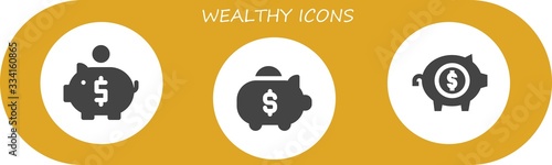 Modern Simple Set of wealthy Vector filled Icons
