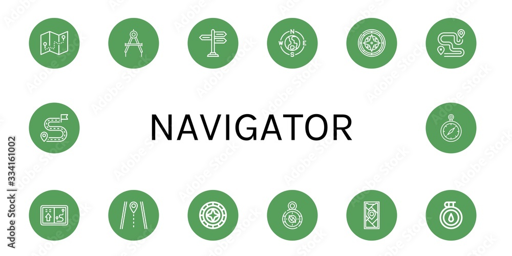 navigator simple icons set navigator simple icons set