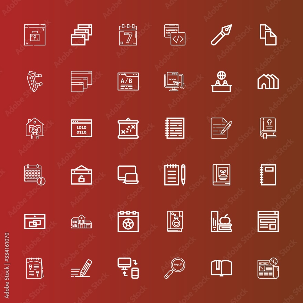 Editable 36 page icons for web and mobile Editable 36 page icons for web and mobile