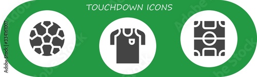 Modern Simple Set of touchdown Vector filled Icons