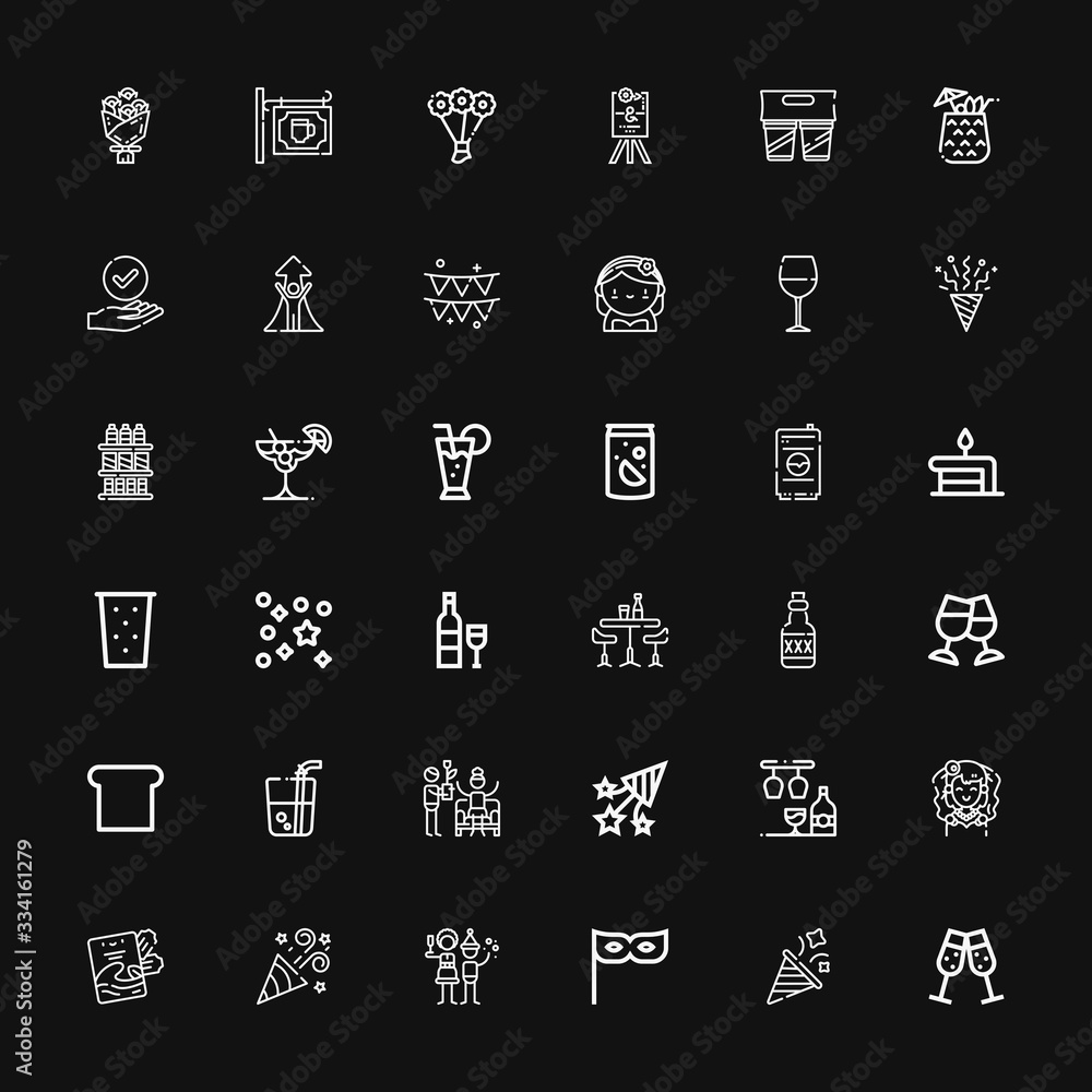 Editable 36 champagne icons for web and mobile Editable 36 champagne icons for web and mobile