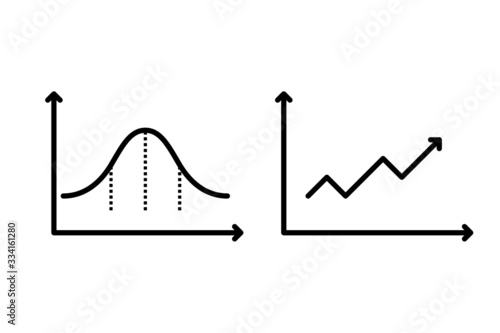 Business chart with arrow/ Business graph and chart/ Normal Distribution vector graphic
