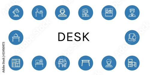 Set of desk icons