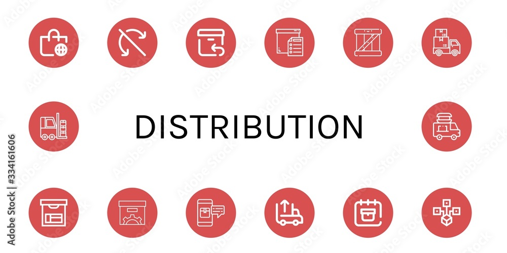 distribution simple icons set distribution simple icons set