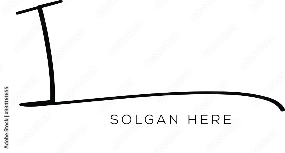 letter I logo vector signature design letter I logo vector signature design
