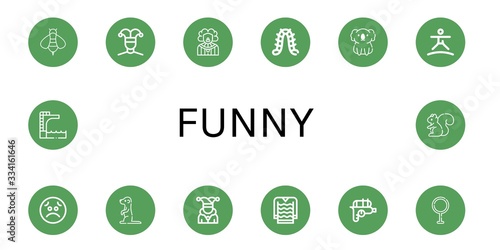 funny simple icons set