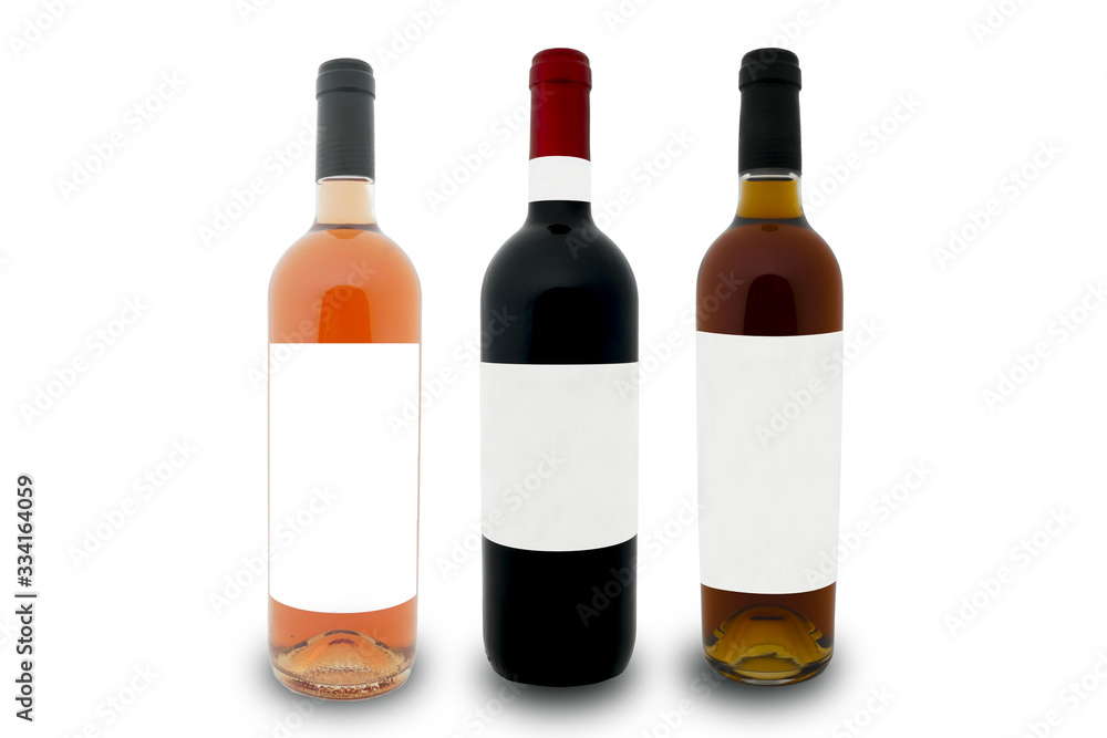 mockup of three bottles of tuscan red wine, italy mockup of three bottles of tuscan red wine, italy