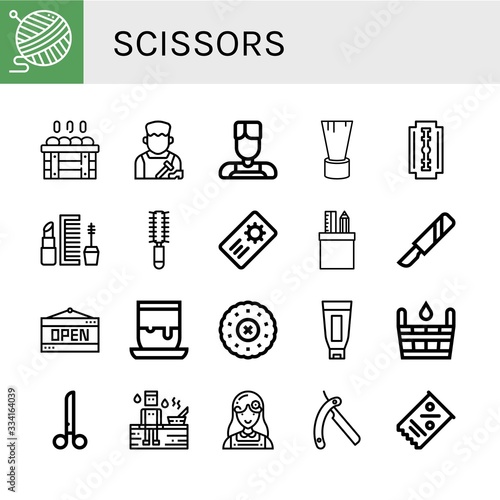 scissors simple icons set