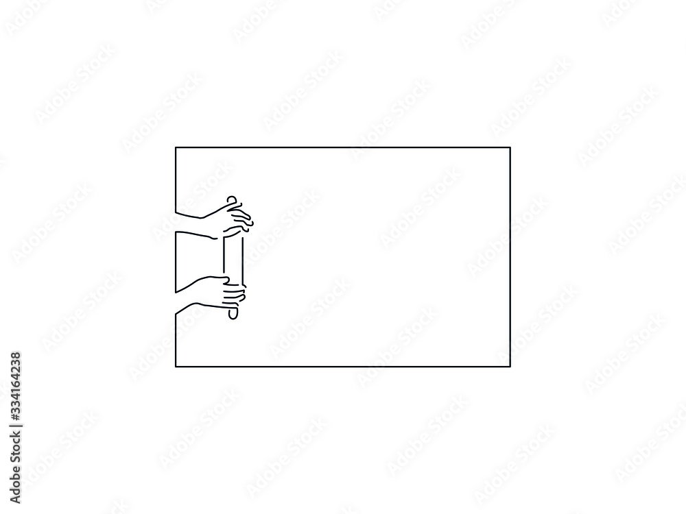 Baker isolated line drawing, vector illustration design. Food collection.