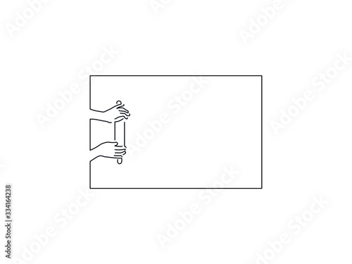 Baker isolated line drawing, vector illustration design. Food collection.
