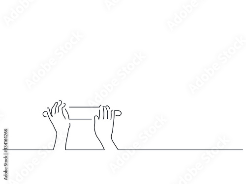 Baker isolated line drawing, vector illustration design. Food collection.