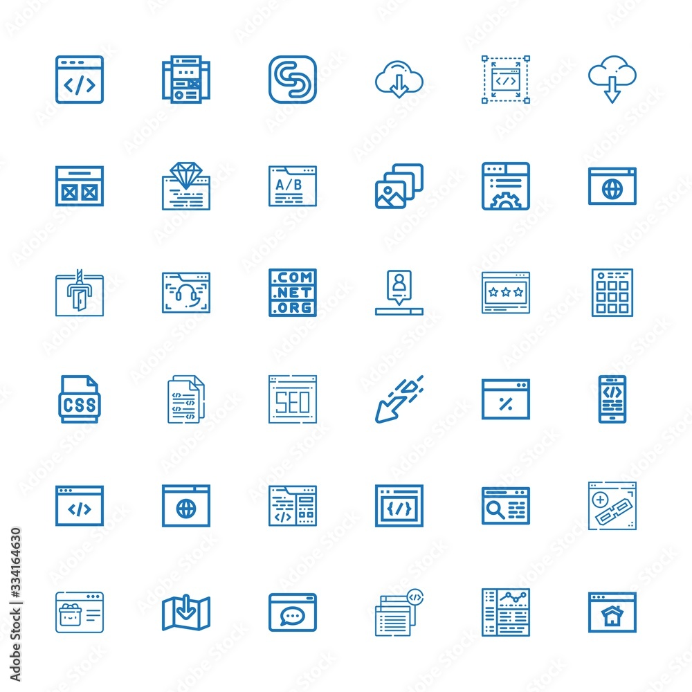 Editable 36 browser icons for web and mobile Editable 36 browser icons for web and mobile