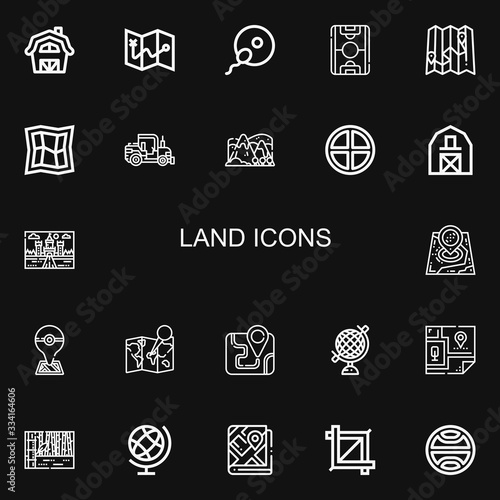 Editable 22 land icons for web and mobile