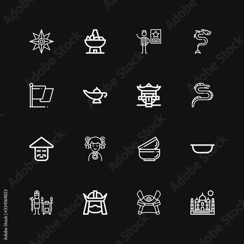 Editable 16 asia icons for web and mobile