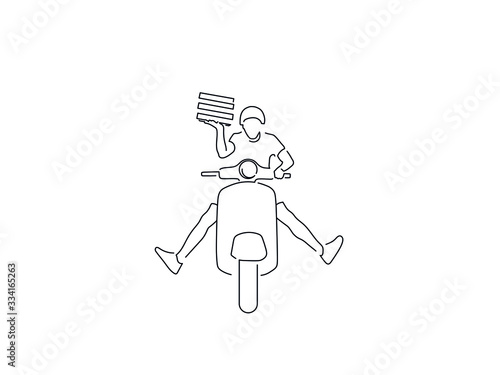 Dealer isolated line drawing, illustration design. Food collection.