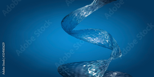 Frisches Wasser als Helix in abstrakter Wellenform 