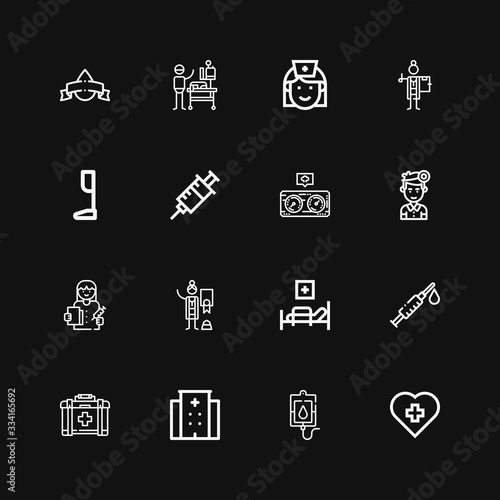 Editable 16 clinic icons for web and mobile