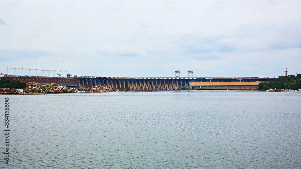 Obraz premium Dneproges - largest hydroelectric power station on the Dnieper River