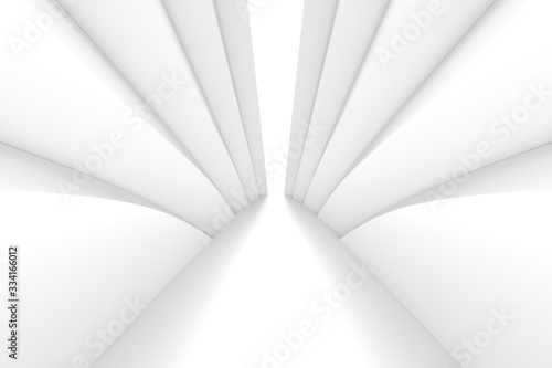 White Wave Background. Abstract Minimal Exterior Design. Creative Architectural Concept