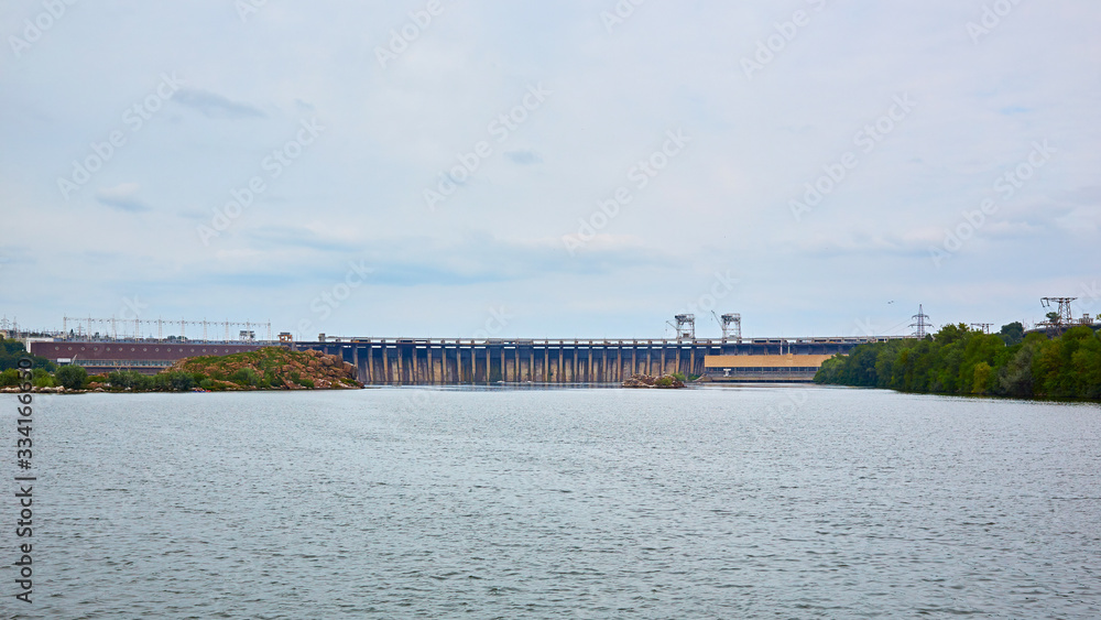 Dneproges - largest hydroelectric power station on the Dnieper River Dneproges - largest hydroelectric power station on the Dnieper River