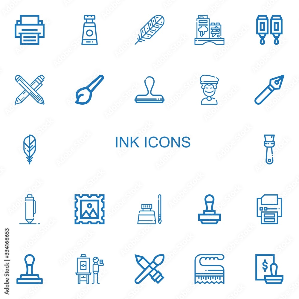 Editable 22 ink icons for web and mobile Editable 22 ink icons for web and mobile