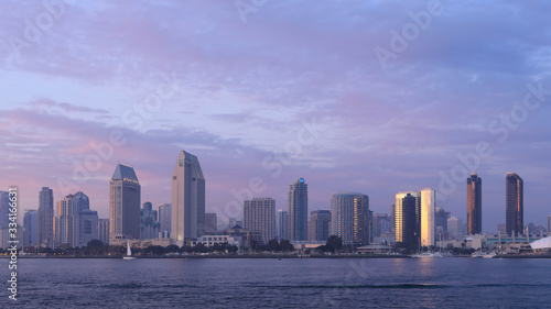 San Diego  California skyline seen at dark