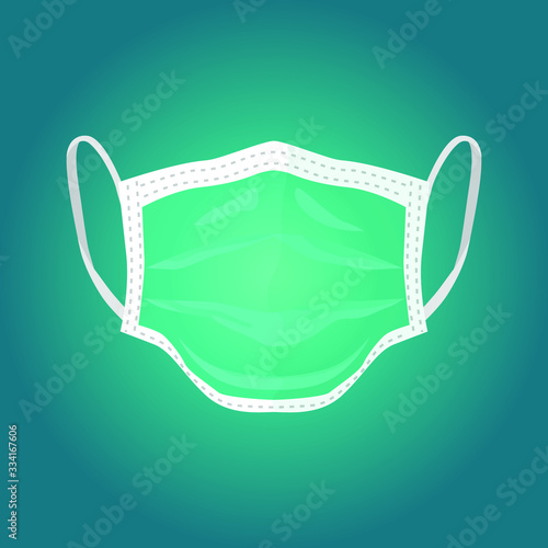 Vector illustration of mask on gradient background/ Pandemic and corona virus outbreaks/mask to fight against Corona virus/Concept of fight against corona and Many Virus attack.