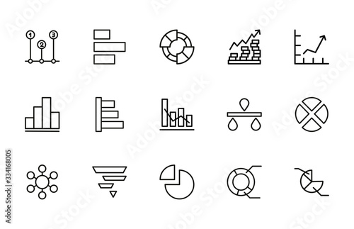 Icon set of chart.