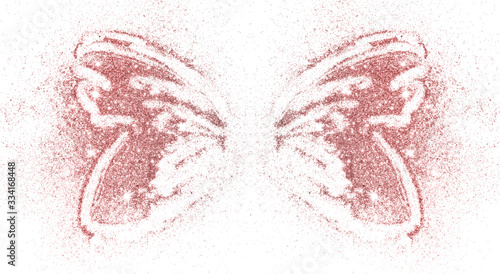 Canvas Print Abstract wings of pink glitter on white background - interesting and beautiful e