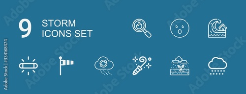 Editable 9 storm icons for web and mobile