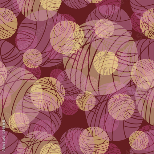 Abstract seamless dark red background with circles. Suitable for use on fabric, paper.