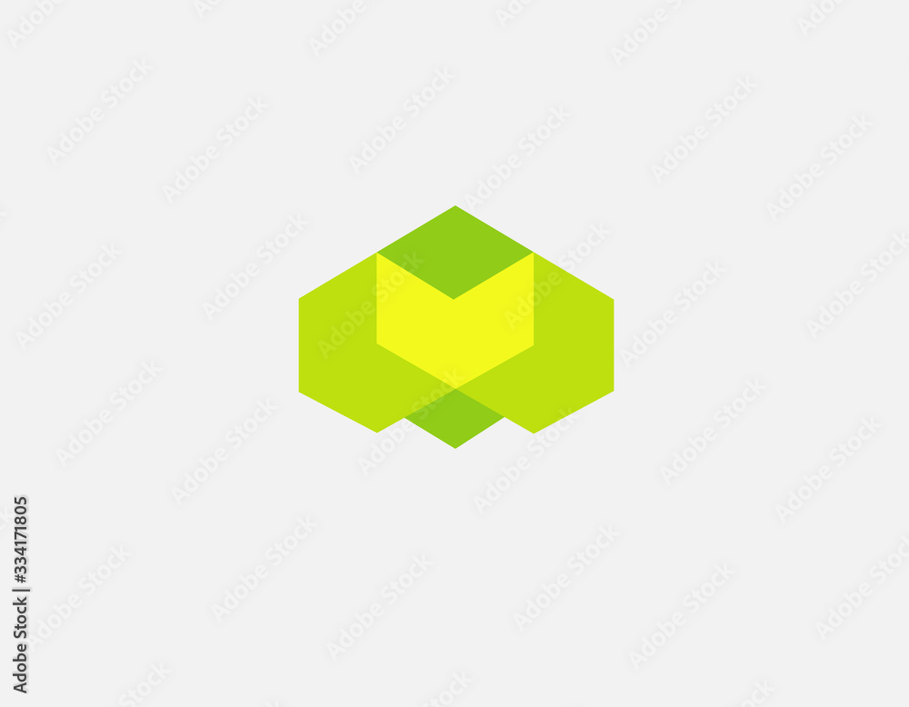 Abstract bright green logo icon geometric pattern for your company Abstract bright green logo icon geometric pattern for your company