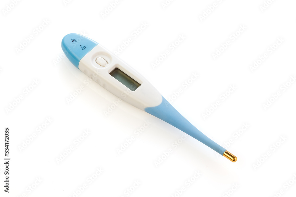 Electronic (Digital) body thermometer displaying human body temperature . Isolated on white. Electronic (Digital) body thermometer displaying human body temperature . Isolated on white.