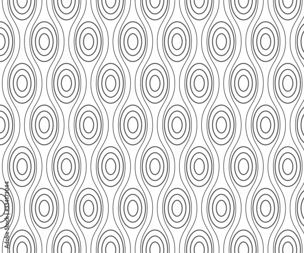 Repeating oval and wavy line vector pattern